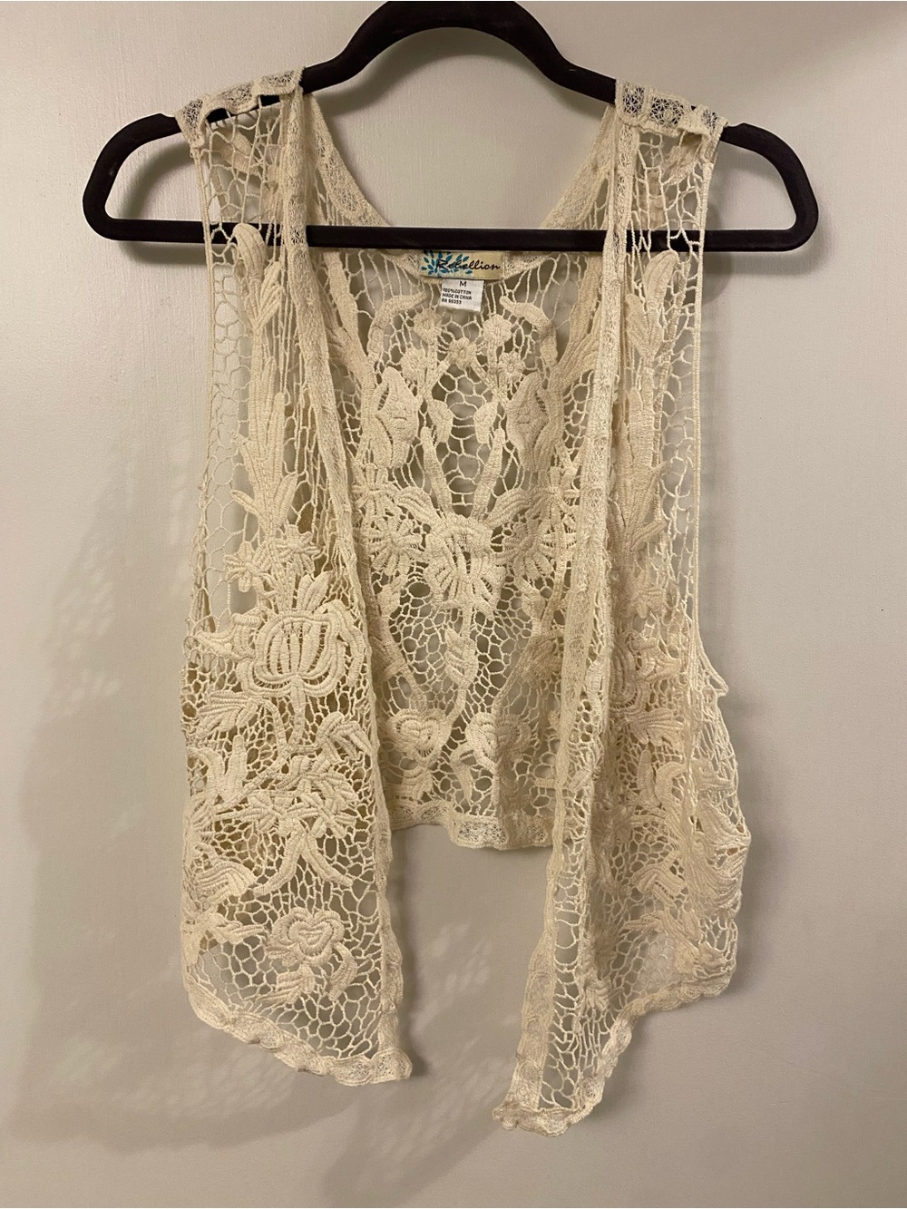 Cream Lace Boho Festival Cottagecore Indie Cardigan Medium